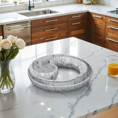 20" Karlin Marbled Ceramic Bowl - Al Rugaib Furniture