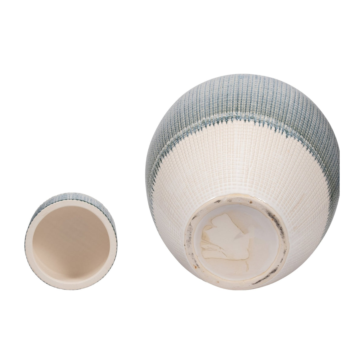 20" KASHION LARGE BLUE LIDDED JAR Vases and Jars| Sagebrook Home