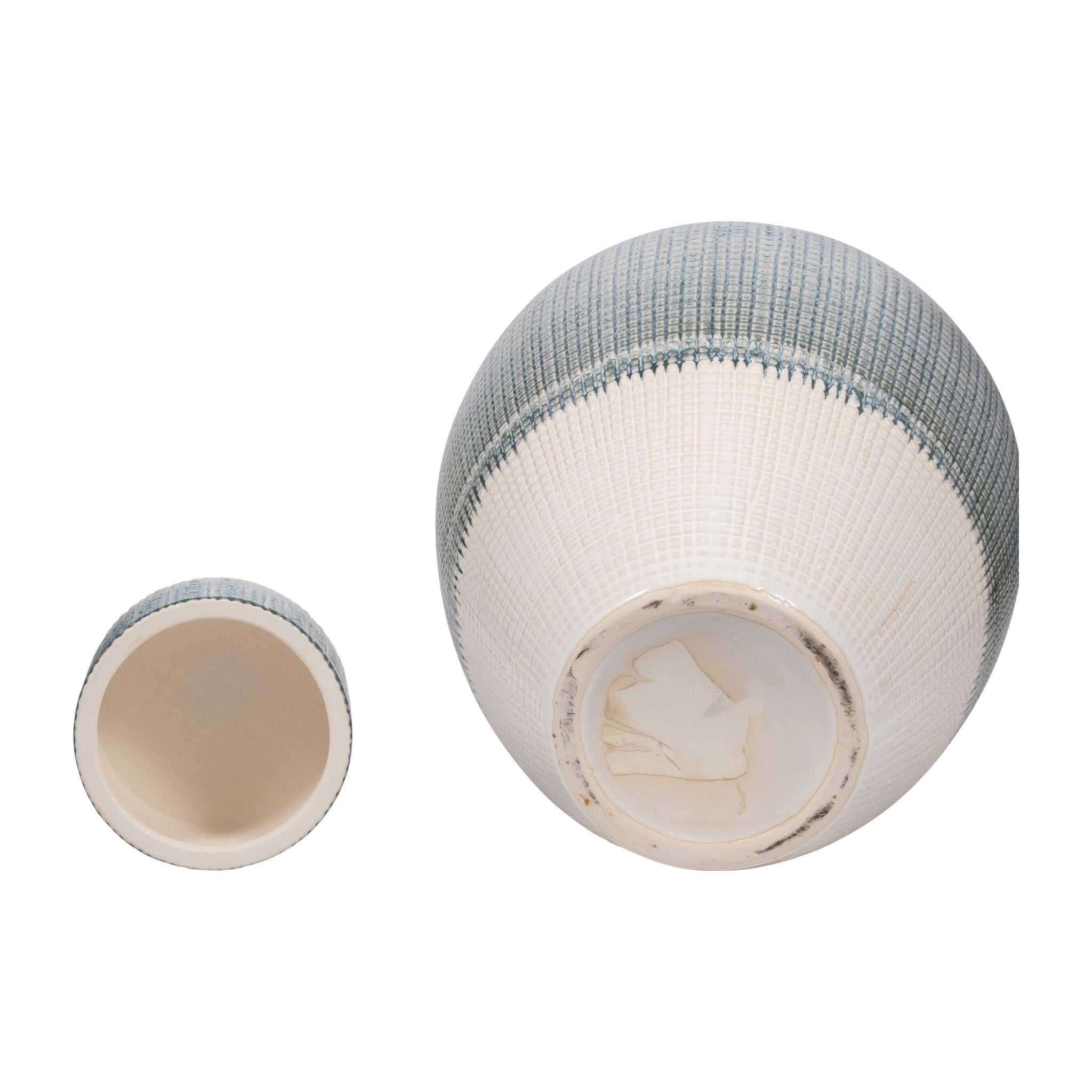 20" KASHION LARGE BLUE LIDDED JAR Vases and Jars| Sagebrook Home