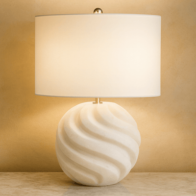 20" LINGLE QUARTZ RESIN TABLE LAMP - Al Rugaib Furniture