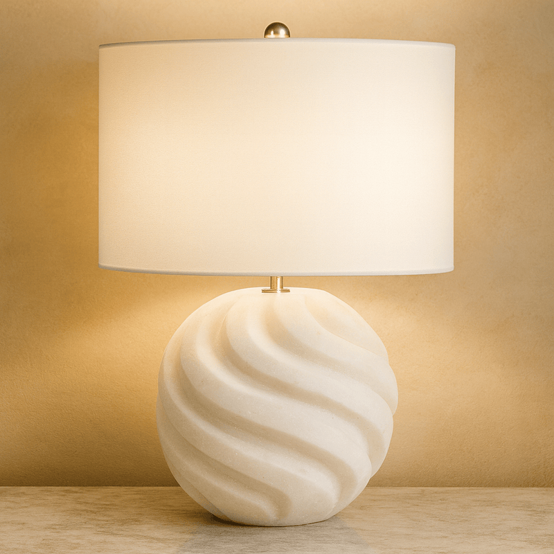 20" LINGLE QUARTZ RESIN TABLE LAMP - Al Rugaib Furniture