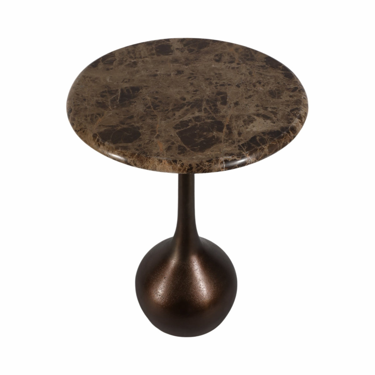 20" MARBLE ACCENT TABLE BALL BASE, BWN Accent & End Tables| Sagebrook Home