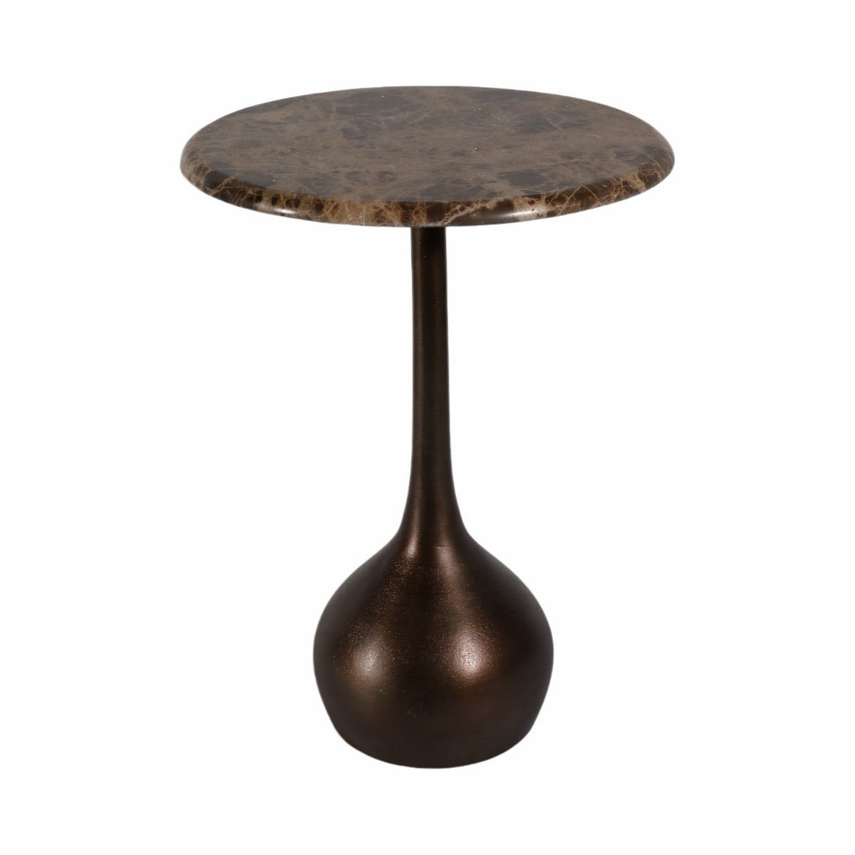 20" MARBLE ACCENT TABLE BALL BASE, BWN Accent & End Tables| Sagebrook Home