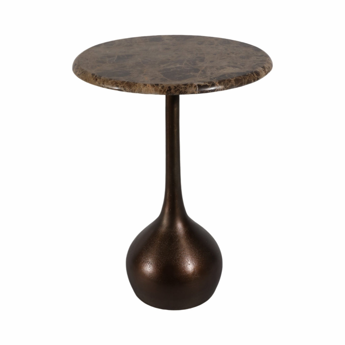 20" MARBLE ACCENT TABLE BALL BASE, BWN Accent & End Tables| Sagebrook Home