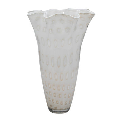 20" Meira Ivory Bouquet Glass Vase - Al Rugaib Furniture