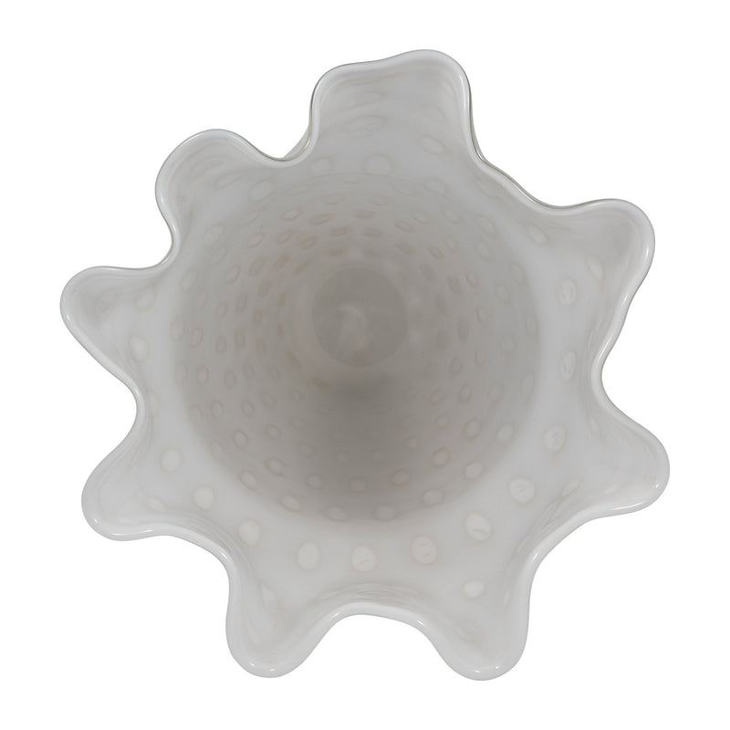 20" Meira Ivory Bouquet Glass Vase - Al Rugaib Furniture