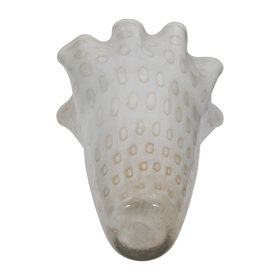 20" Meira Ivory Bouquet Glass Vase - Al Rugaib Furniture