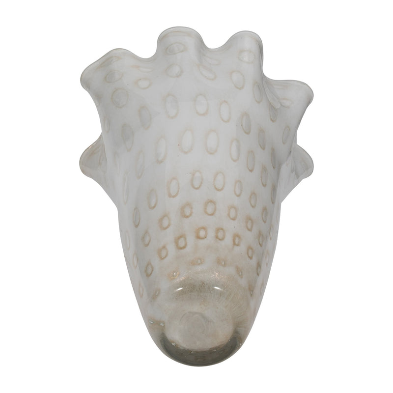 20" Meira Ivory Bouquet Glass Vase - Al Rugaib Furniture