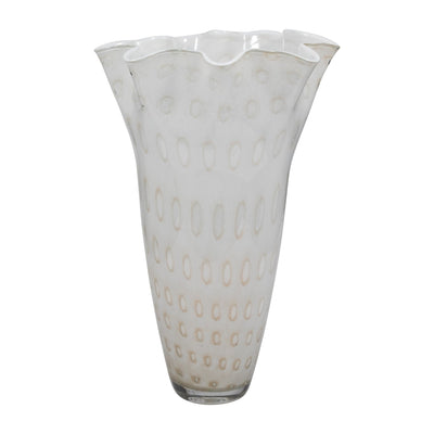 20" Meira Ivory Bouquet Glass Vase - Al Rugaib Furniture