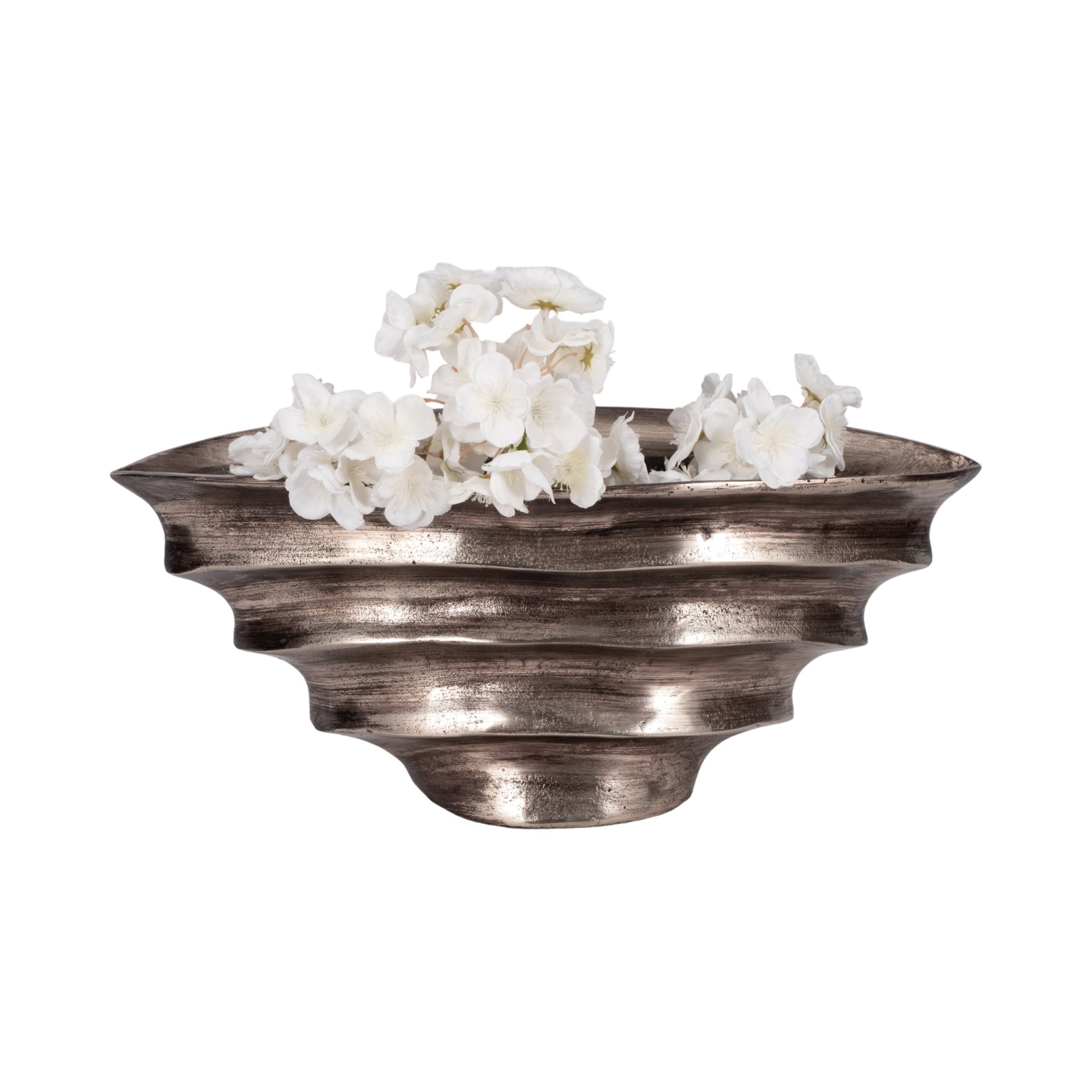 20" Morine Silver Metal Bowl Table Decors| Sagebrook Home