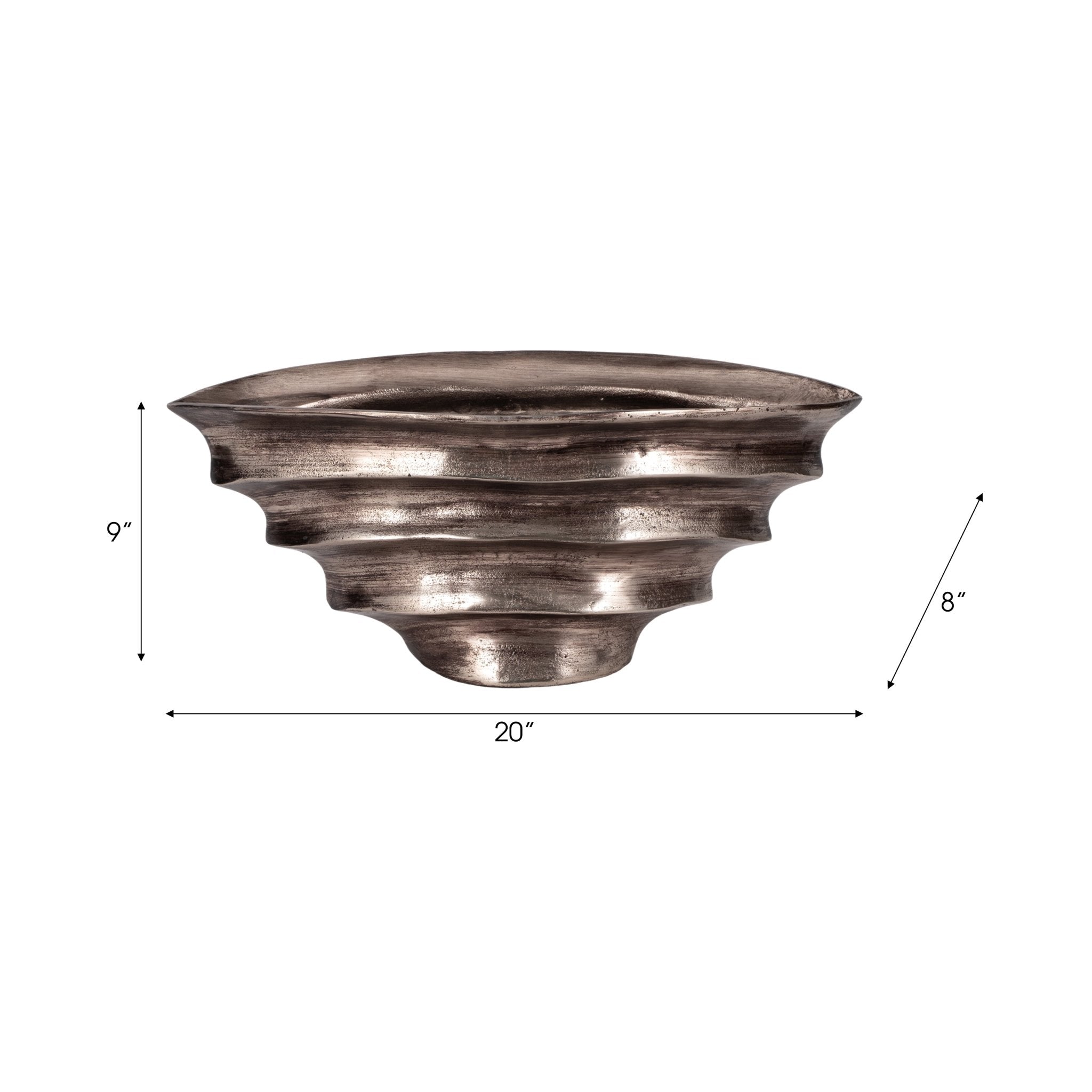 20" Morine Silver Metal Bowl Table Decors| Sagebrook Home