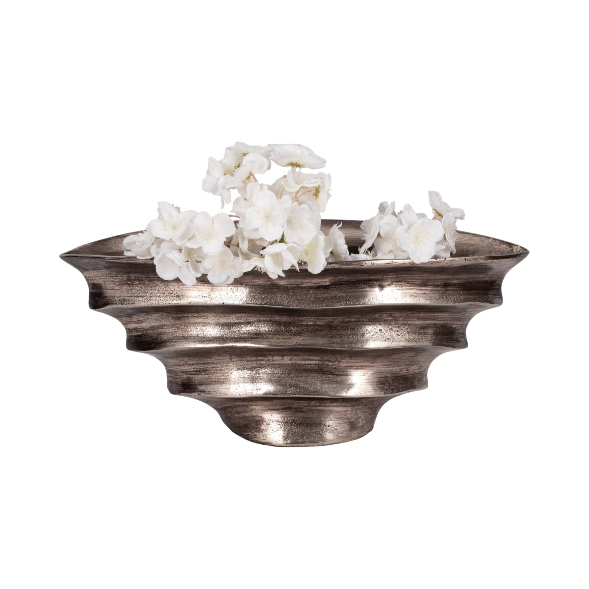 20" Morine Silver Metal Bowl Table Decors| Sagebrook Home