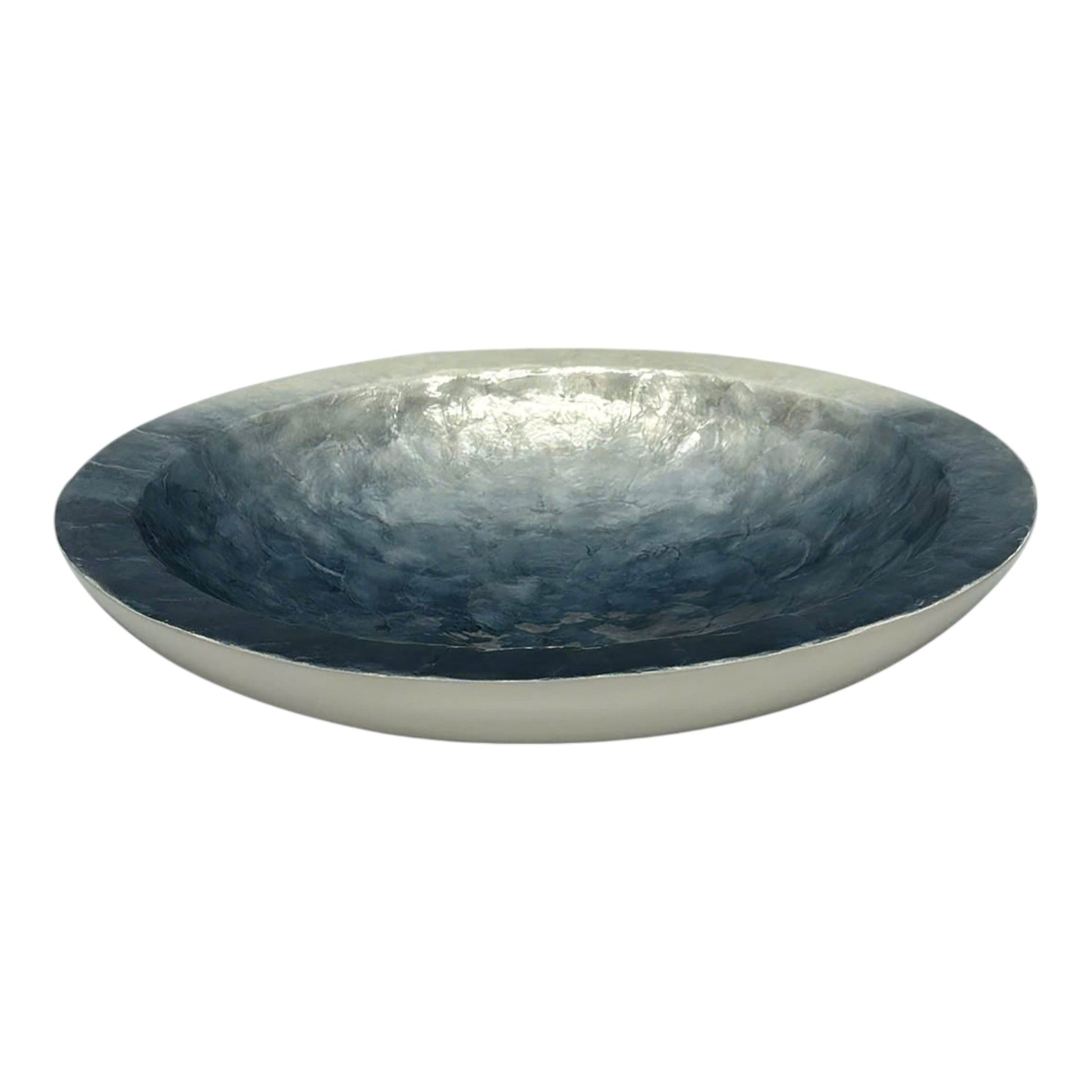 20" Ombre Capiz Bowl, Ivory/ Blue Table Decors| Sagebrook Home
