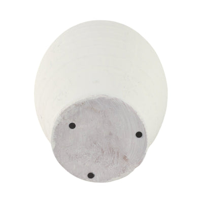 20" Rope Ribbed Terracotta Vase, White - Al Rugaib Furniture