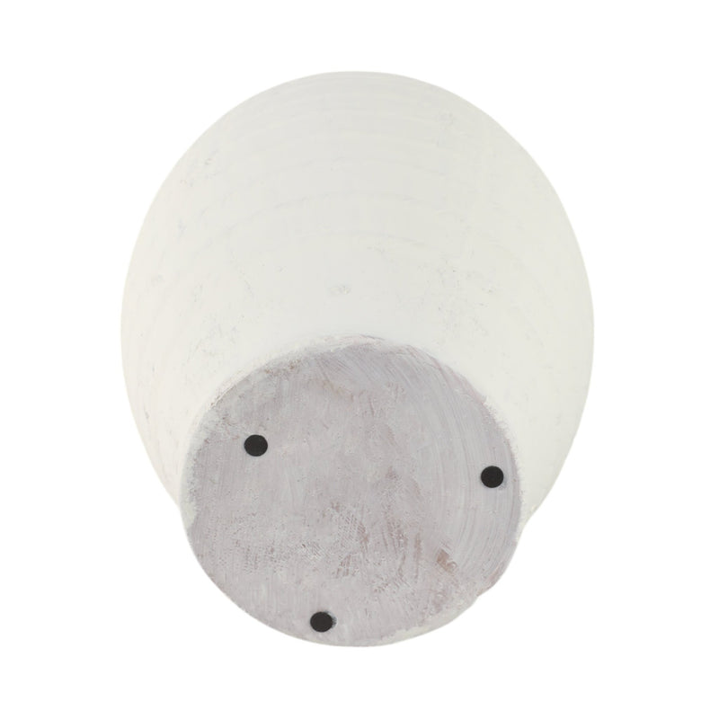 20" Rope Ribbed Terracotta Vase, White - Al Rugaib Furniture