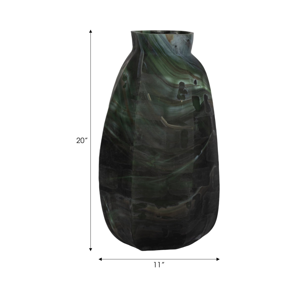 20" Savu Large Green Glass Vase Vases and Jars| Sagebrook Home