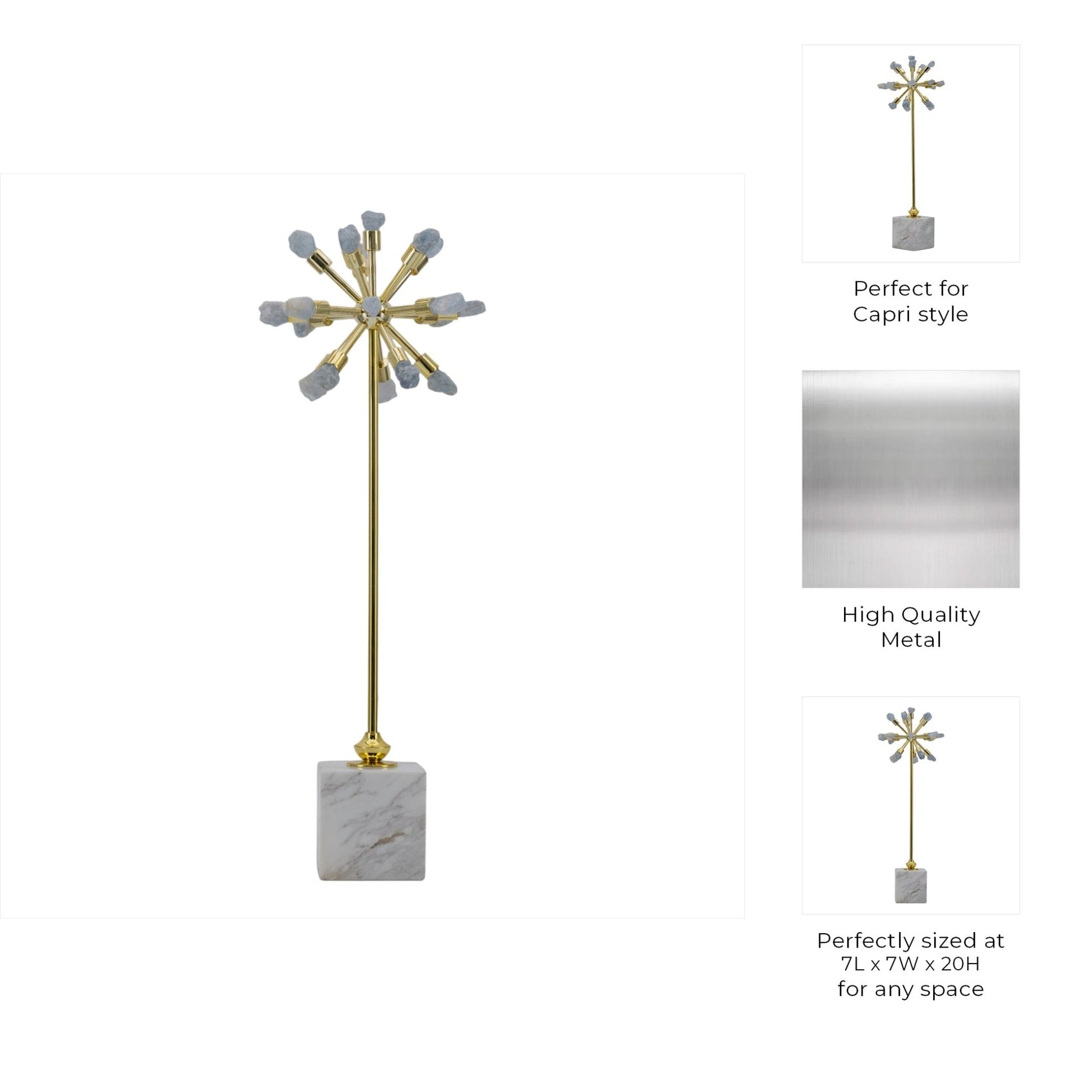 20" Serene Large Blue Starburst Statuary Table Decors| Sagebrook Home
