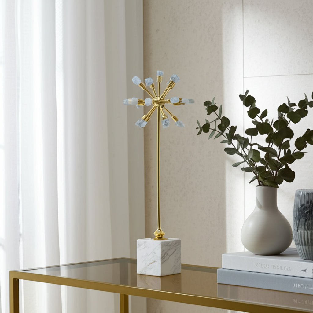 20" Serene Large Blue Starburst Statuary Table Decors| Sagebrook Home