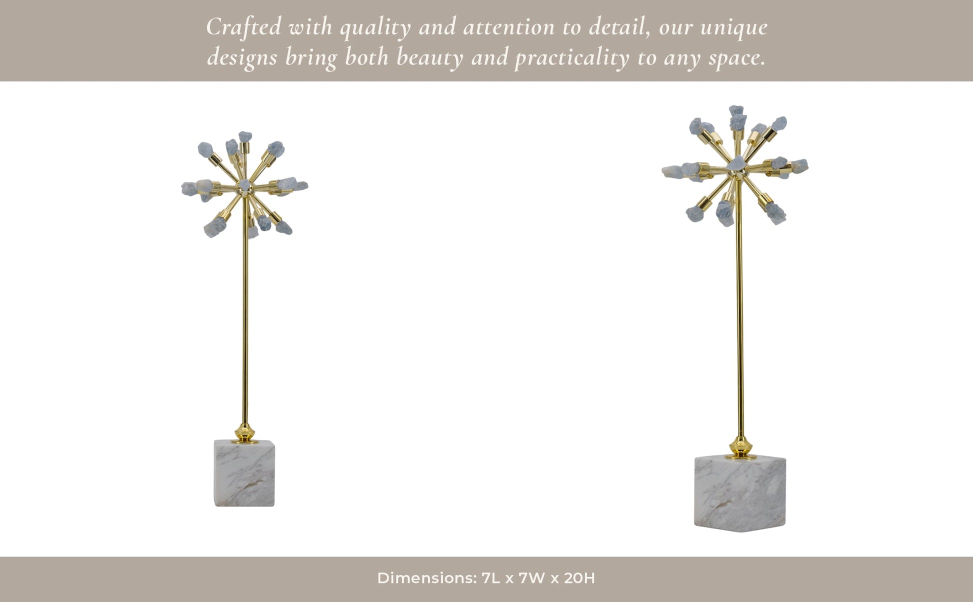 20" Serene Large Blue Starburst Statuary Table Decors| Sagebrook Home