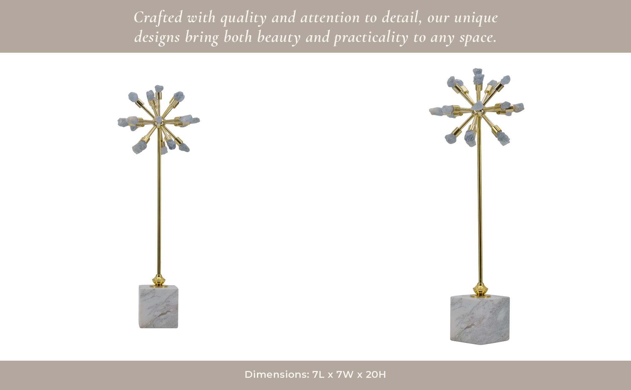 20" Serene Large Blue Starburst Statuary Table Decors| Sagebrook Home
