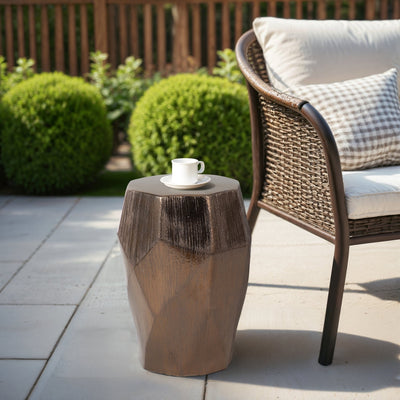 20" Tiziano Ceramic Bronze Garden Stool - Al Rugaib Furniture