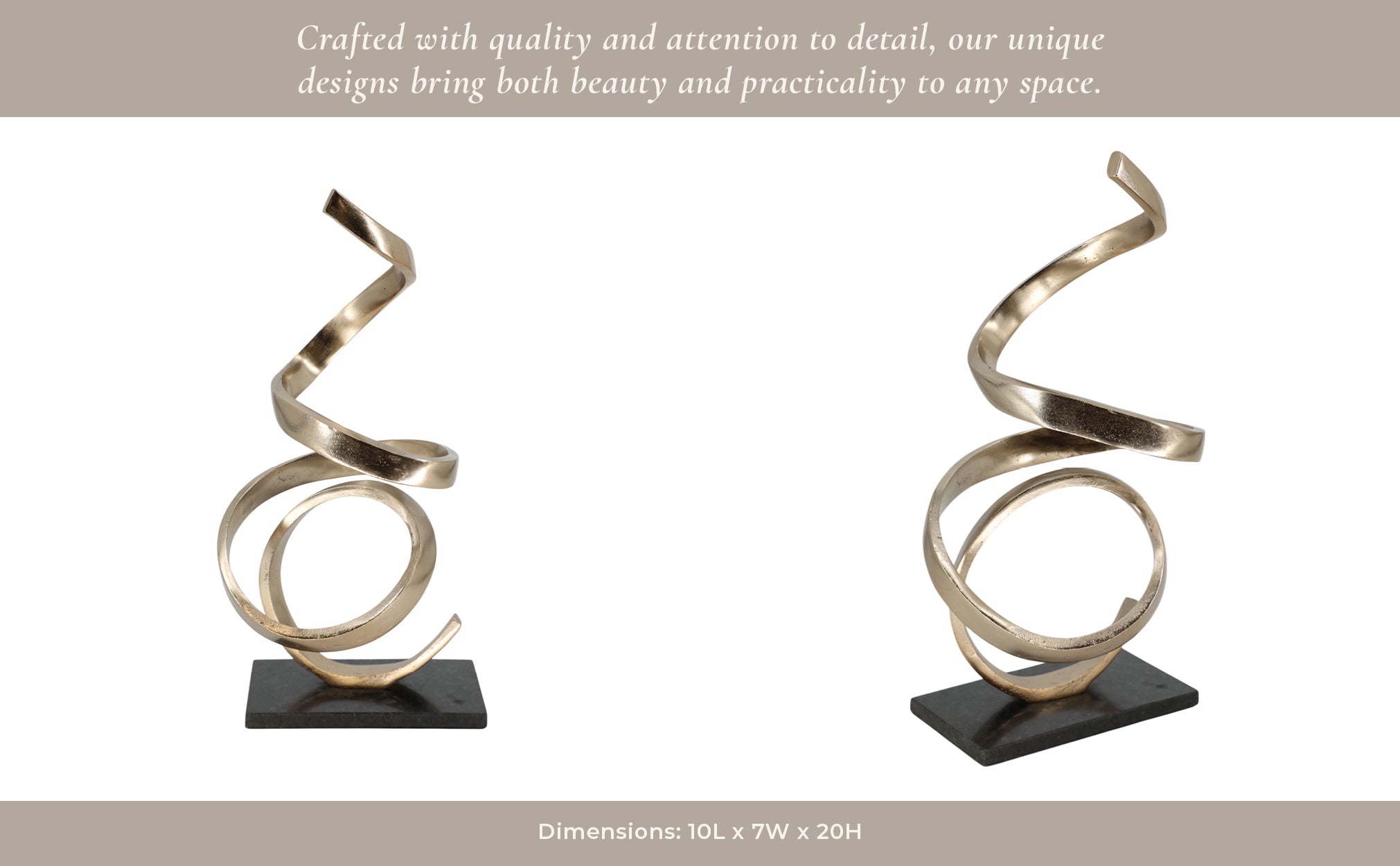 20" Valdez Gold Loop Statuary Table Decors| Sagebrook Home