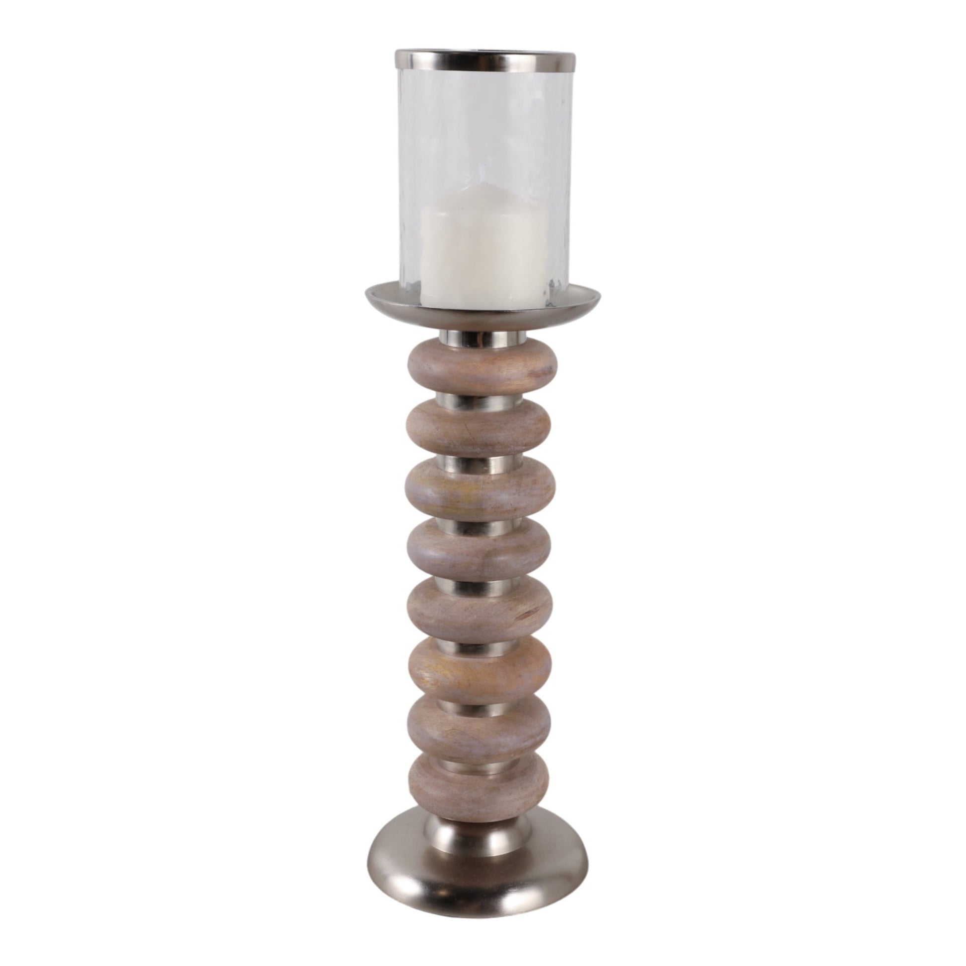 20" Vinita Small Wood Candle Holder Candle Holders| Sagebrook Home
