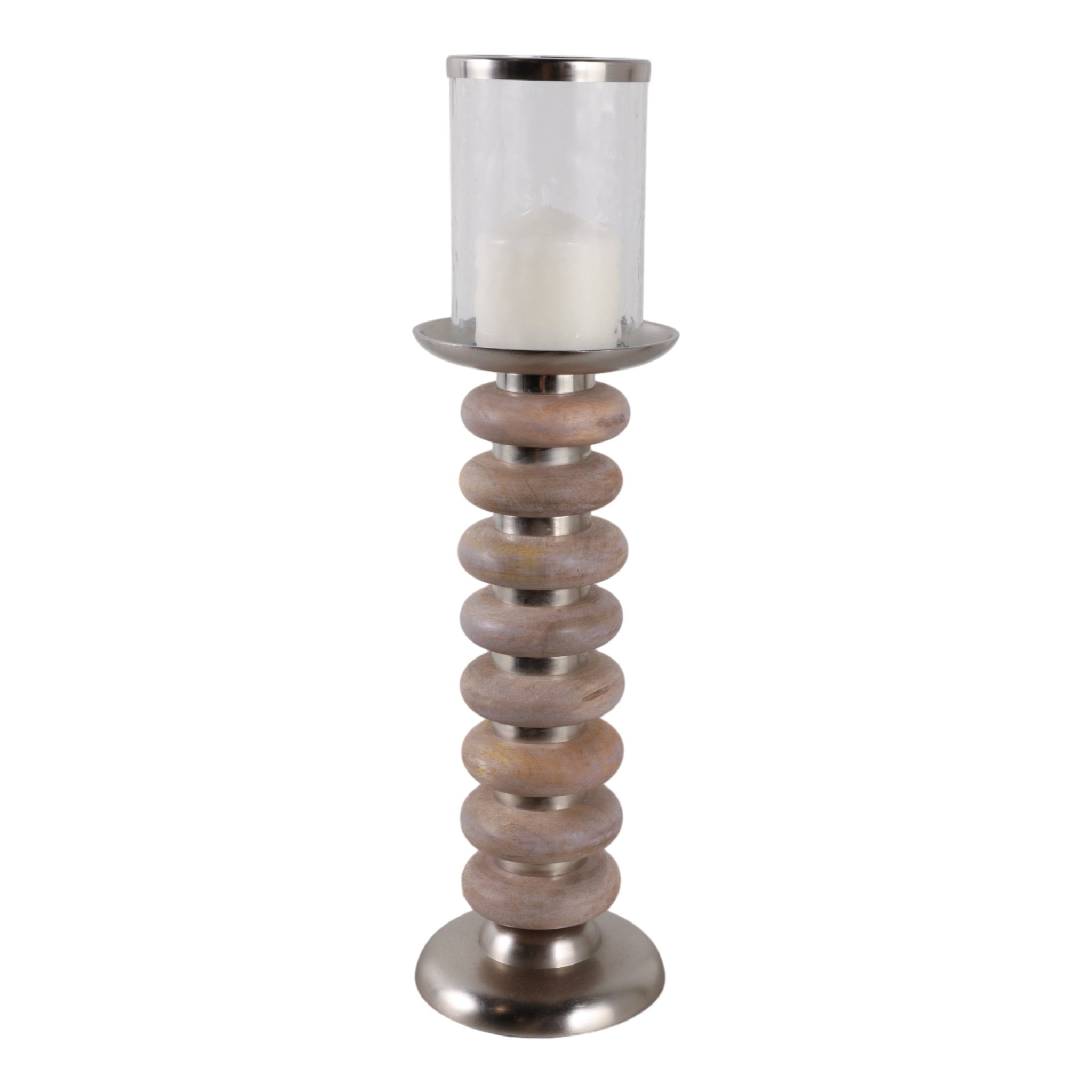 20" Vinita Small Wood Candle Holder Candle Holders| Sagebrook Home