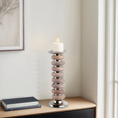 20" Vinita Small Wood Candle Holder - Al Rugaib Furniture