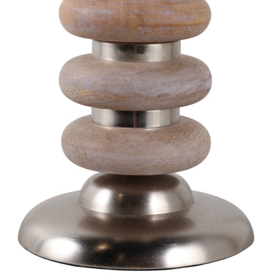 20" Vinita Small Wood Candle Holder - Al Rugaib Furniture