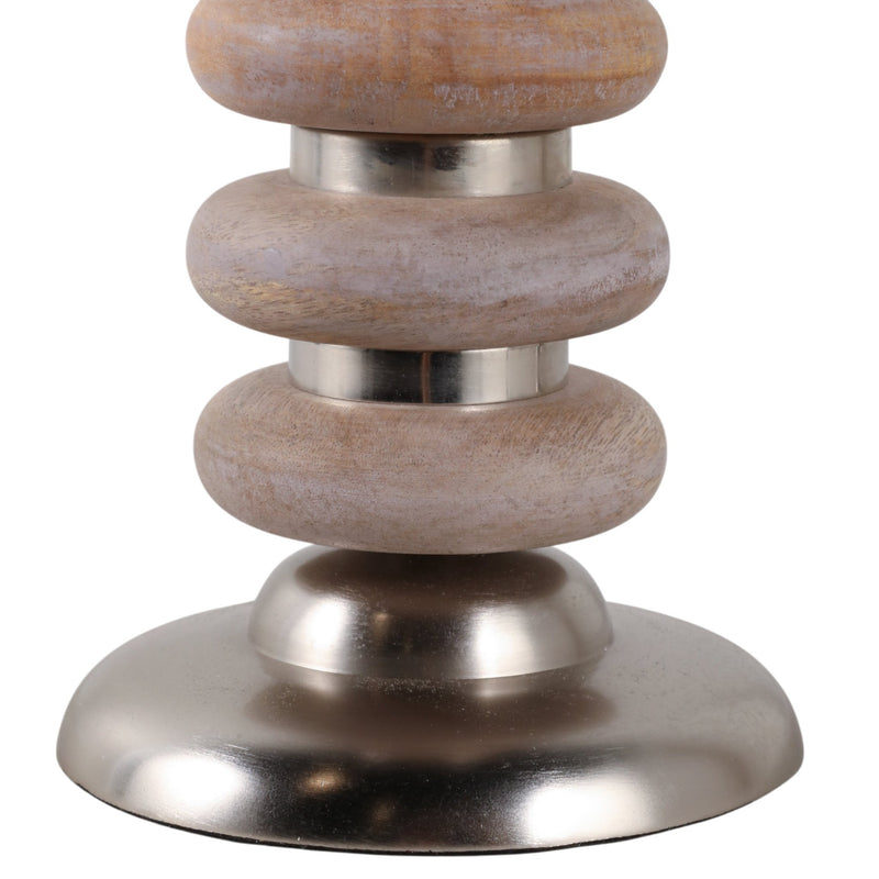 20" Vinita Small Wood Candle Holder - Al Rugaib Furniture