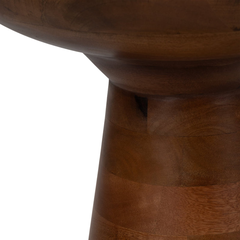 20" Wood Accent Table Marble Top, Natural/white - Al Rugaib Furniture