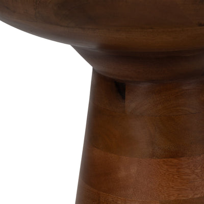 20" Wood Accent Table Marble Top, Natural/white - Al Rugaib Furniture