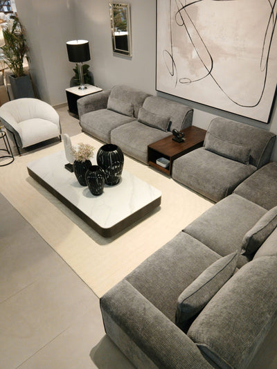 AlDana black rights arm facing seater