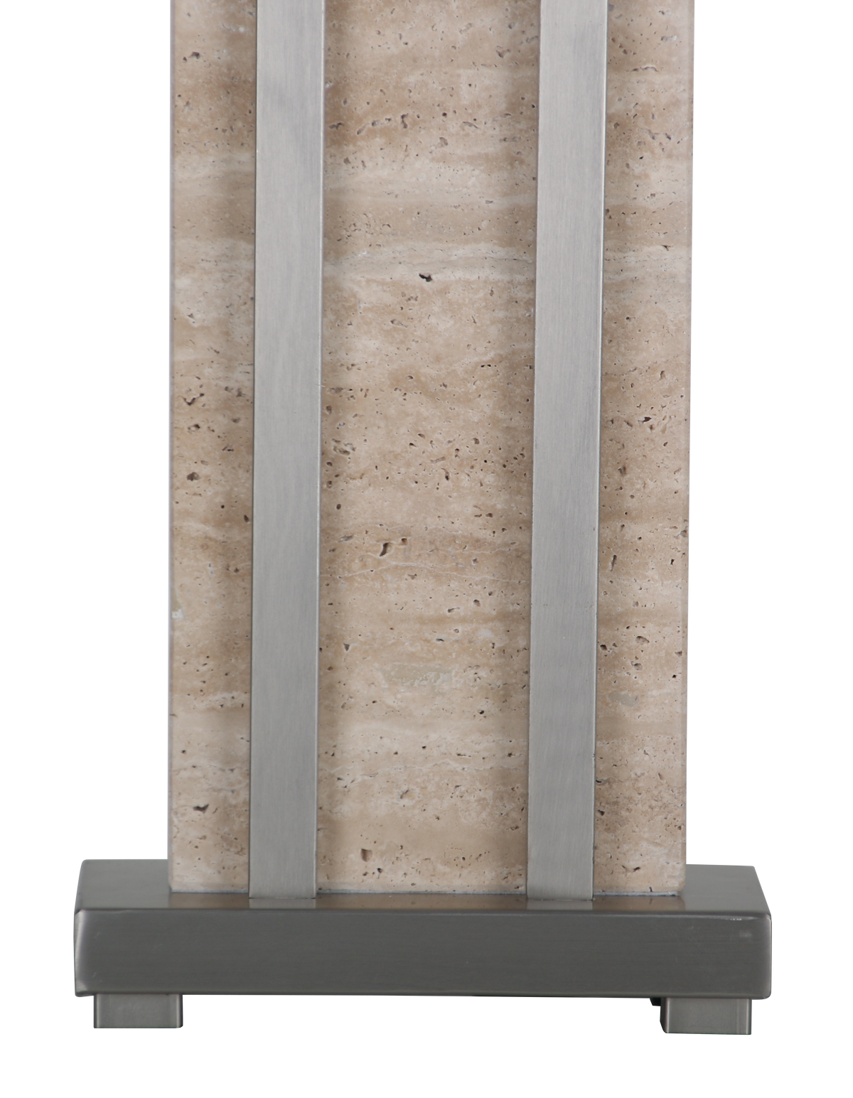 Stark Cream Travertine Table Lamp in Silver-76cm H