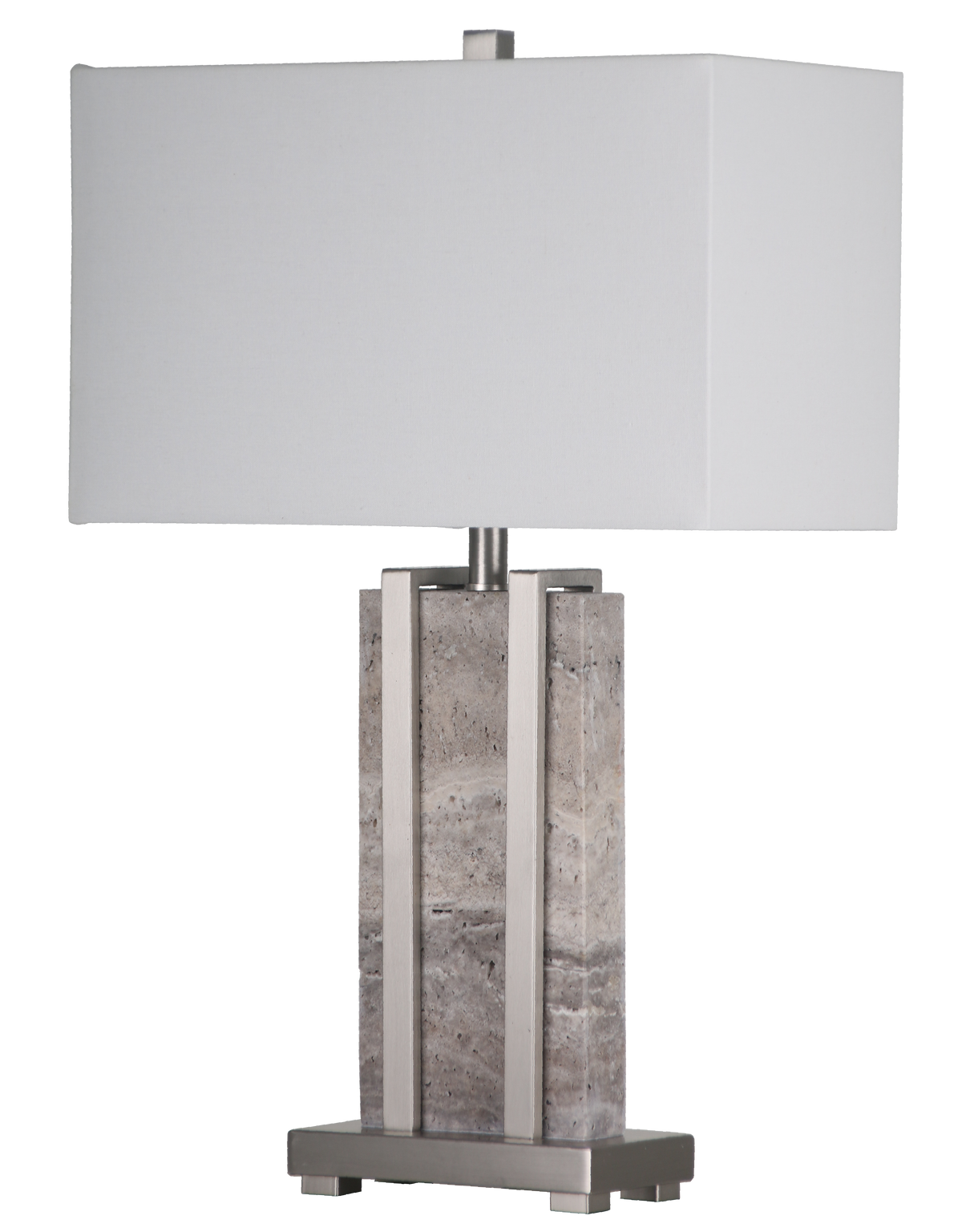 Stark Grey Travertine Table Lamp in Silver-64.5cm H