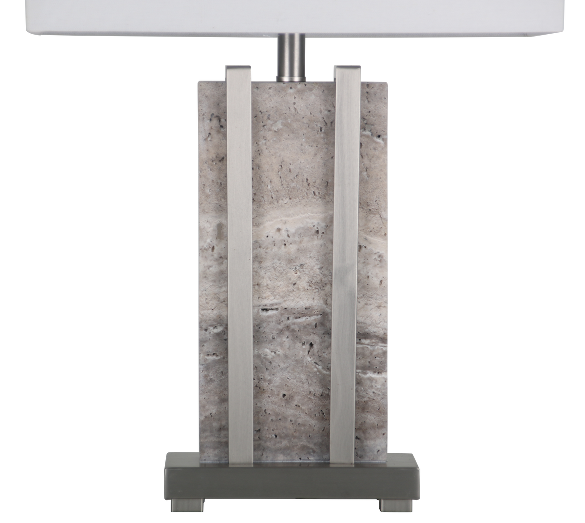 Stark Grey Travertine Table Lamp in Silver-64.5cm H