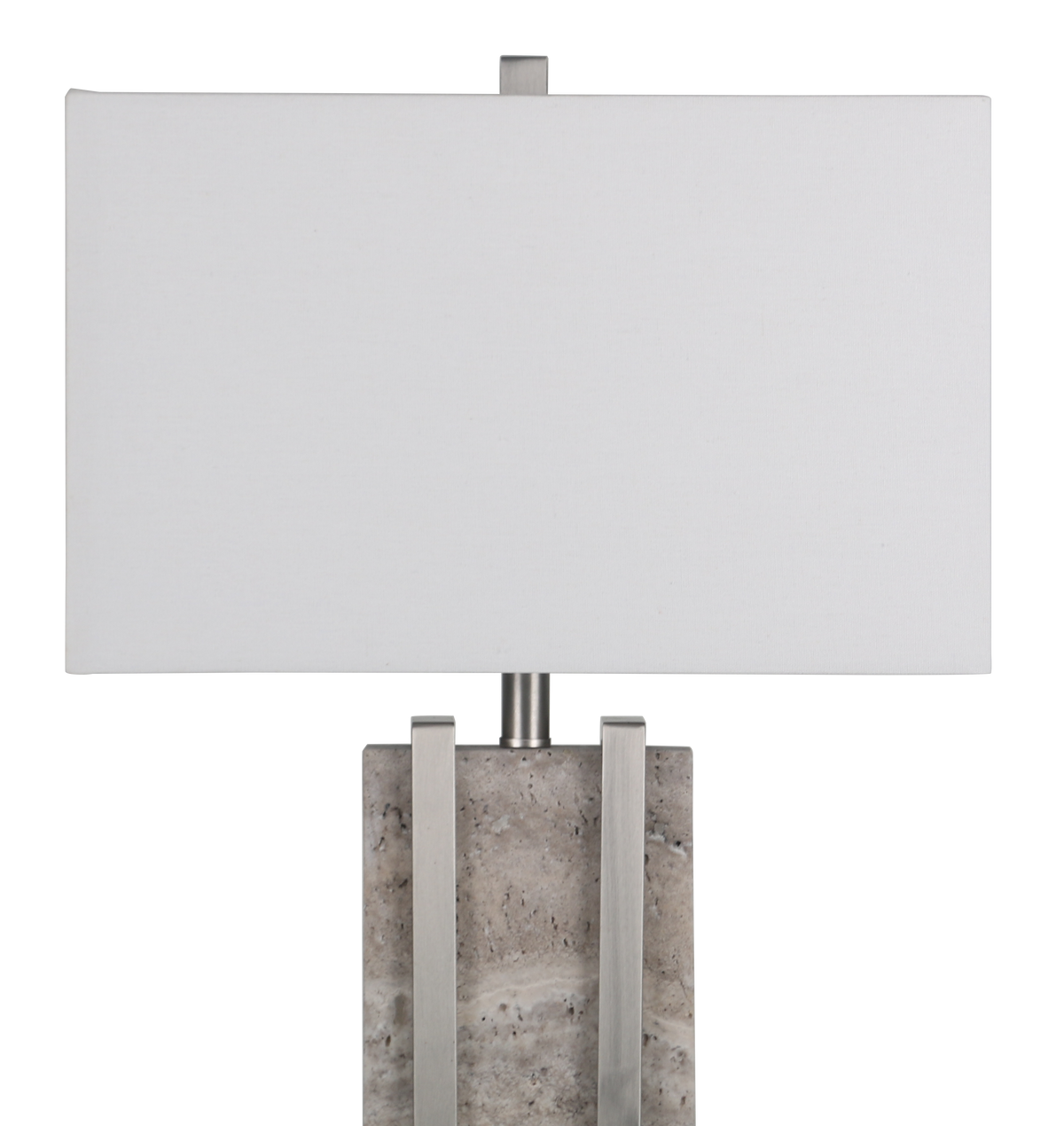 Stark Grey Travertine Table Lamp in Silver-64.5cm H