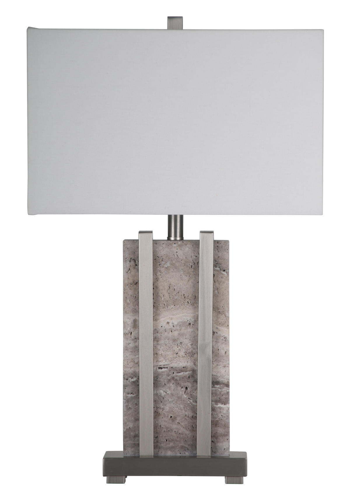 Stark Grey Travertine Table Lamp in Silver-64.5cm H
