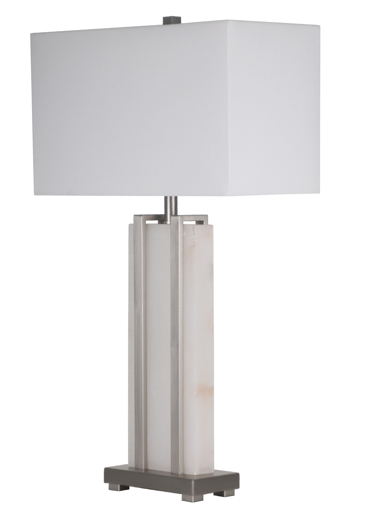 Stark Alabaster Table Lamp in Silver-76cm H