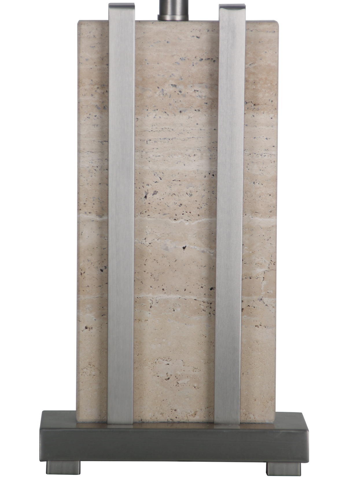 Stark Cream Travertine Table Lamp in Silver-64.5cm H