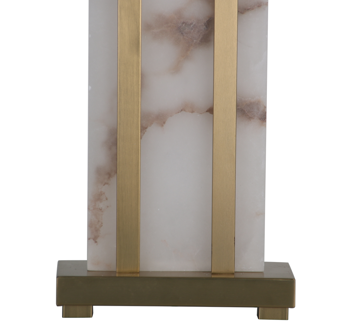 Stark Alabaster Table Lamp in Antique Brass-64.5cm H