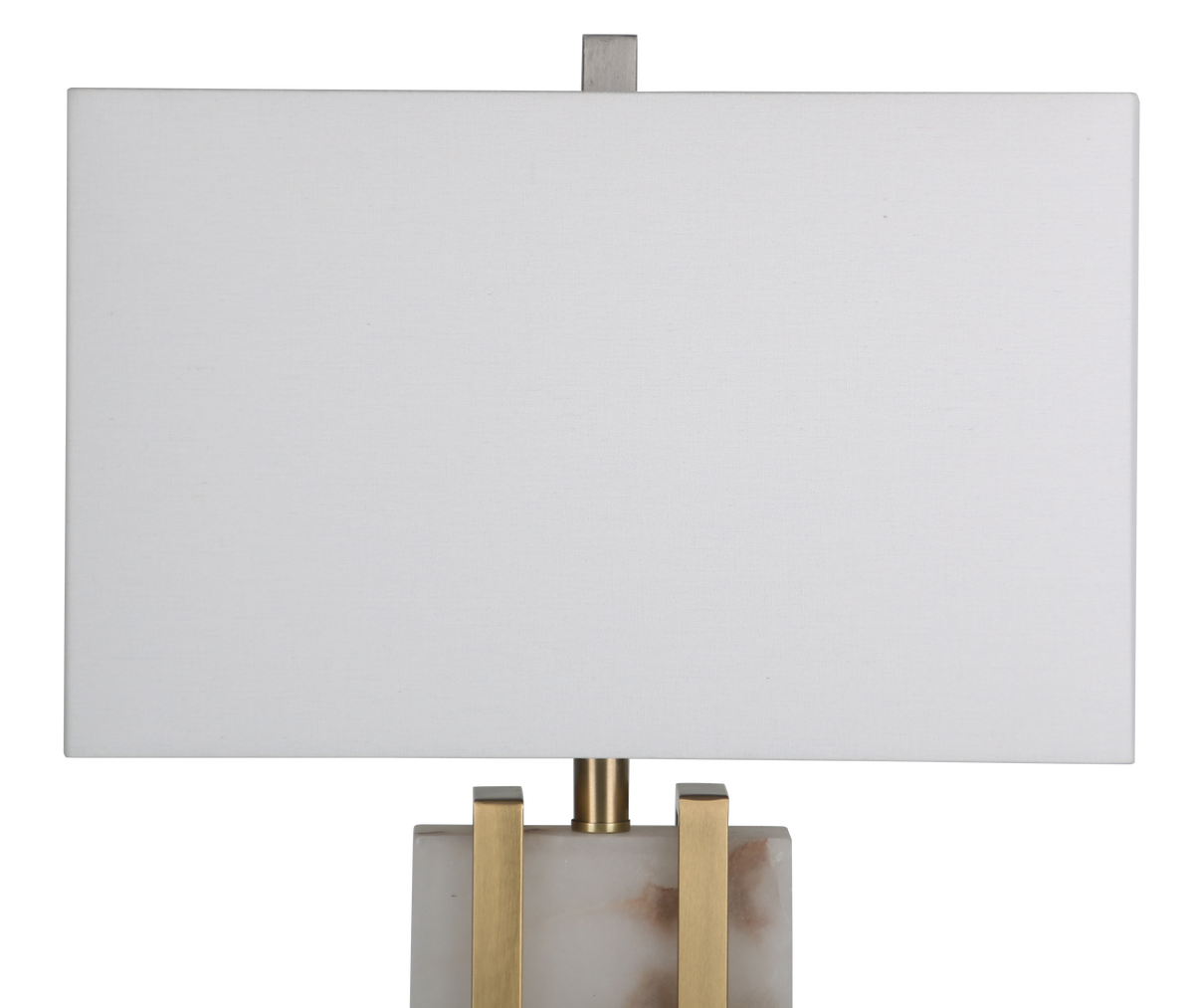Stark Alabaster Table Lamp in Antique Brass-64.5cm H