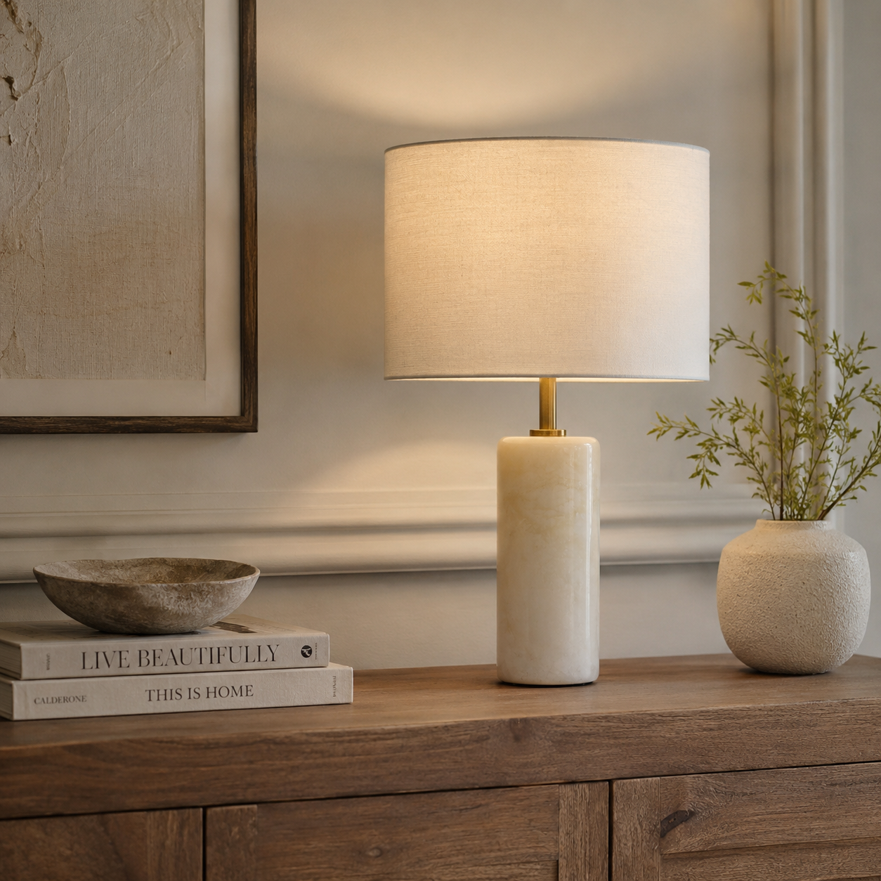 Whitestone-Table Lamp-White - 37cm Height