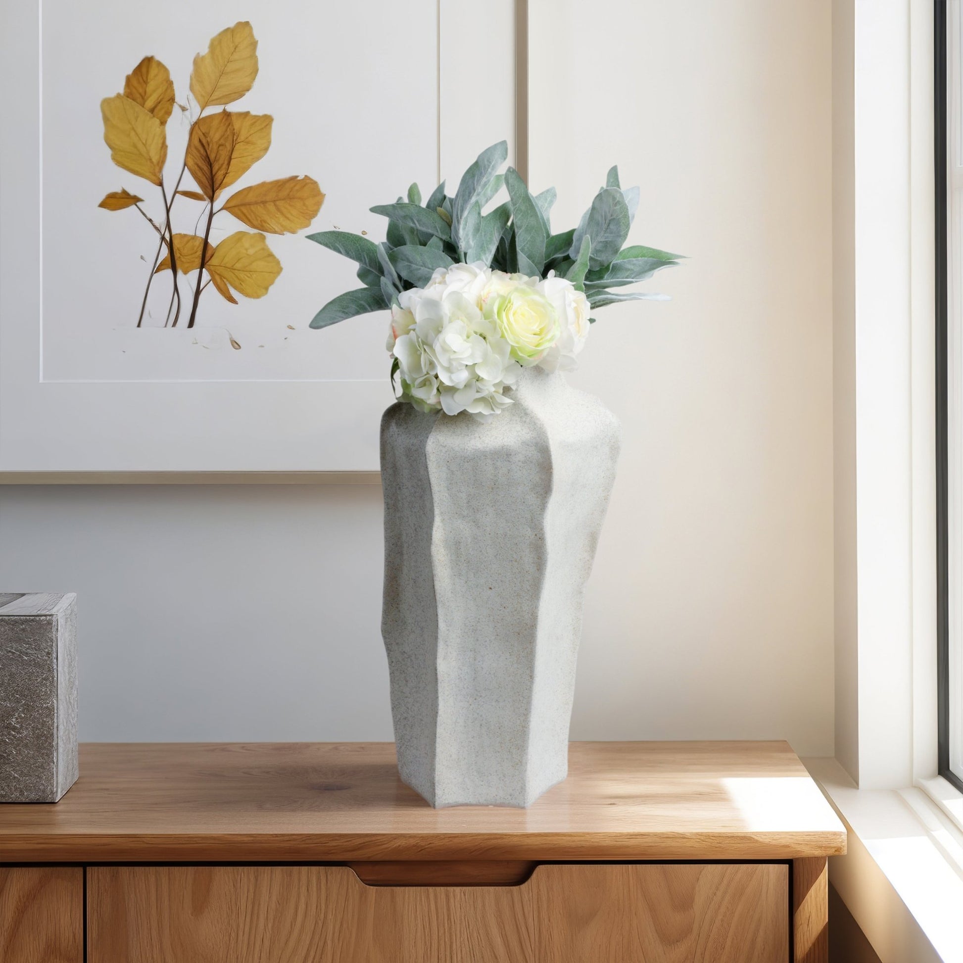 20"DELRIO LARGE PORCELAIN VASE, GRAY Vases and Jars| Sagebrook Home