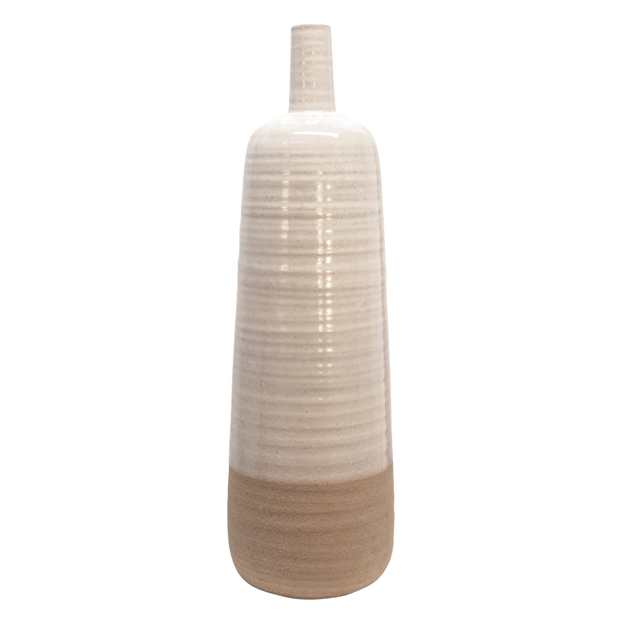 20"H SORORI VASE, BEIGE Vases and Jars| Sagebrook Home