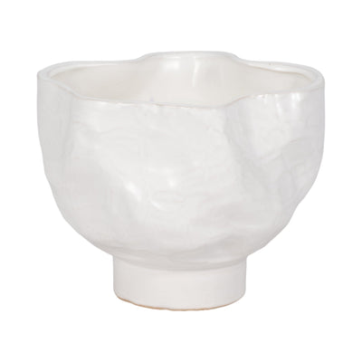 20oz Citro Candle Wavy Bowl, White - Al Rugaib Furniture