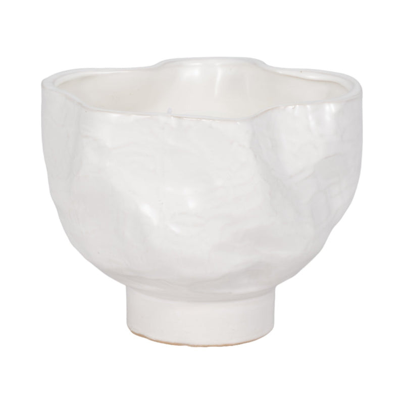 20oz Citro Candle Wavy Bowl, White - Al Rugaib Furniture