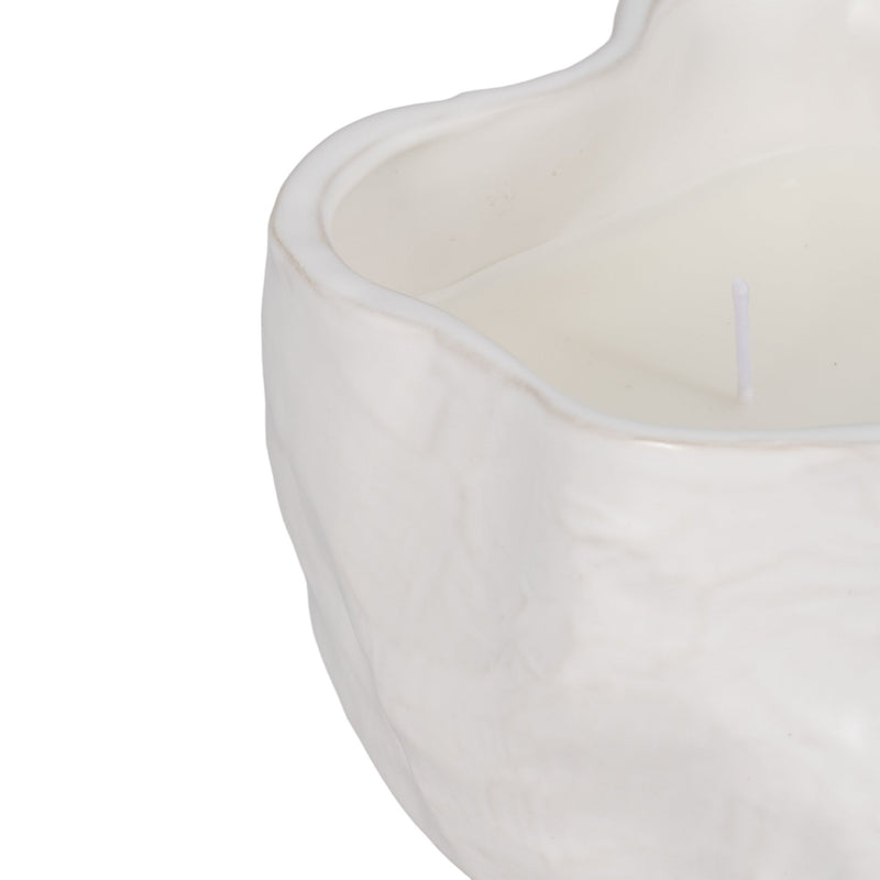 20oz Citro Candle Wavy Bowl, White - Al Rugaib Furniture