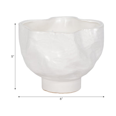 20oz Citro Candle Wavy Bowl, White - Al Rugaib Furniture